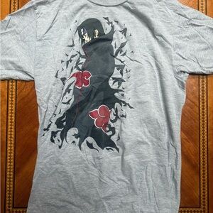 Ripple Junction Gray and Black Short Sleeve Tee with Graphic Design